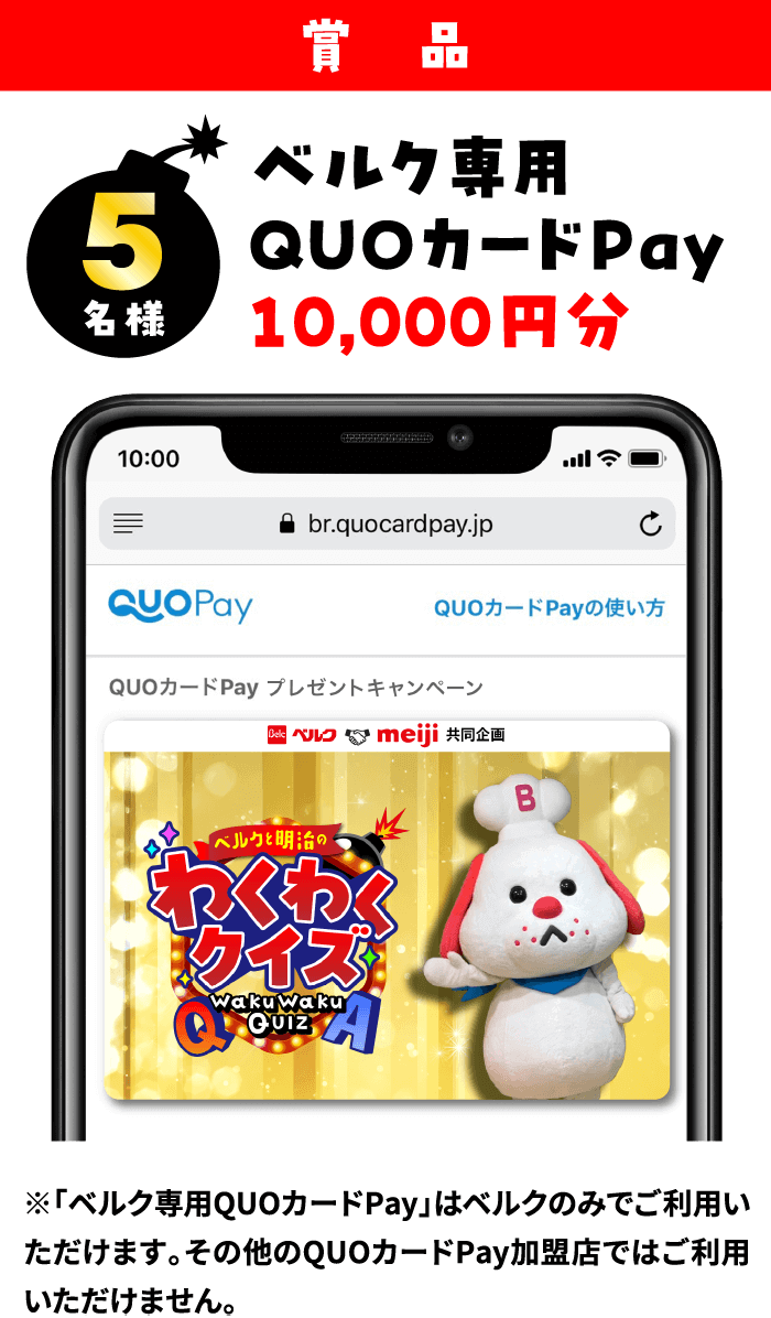 ベルク専用QUOカードPay10,000円分